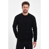 Life Style Butiken Μαύρο Ανδρικό Πουλόβερ Με Στρογγυλή Λαιμόκοψη LS152328152 BLACK 1