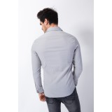 Life Style Butiken Ανδρικό Μακρυμάνικο πουκάμισο Super Slim LS1NS7179 Γκρι 2