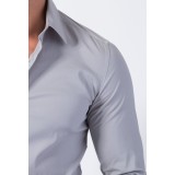 Life Style Butiken Ανδρικό Μακρυμάνικο πουκάμισο Super Slim LS1NS7179 Γκρι 3