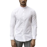Life Style Butiken Ανδρικό Μακρυμάνικο πουκάμισο Mao Super Slim LS1NS7229 Λευκό 1