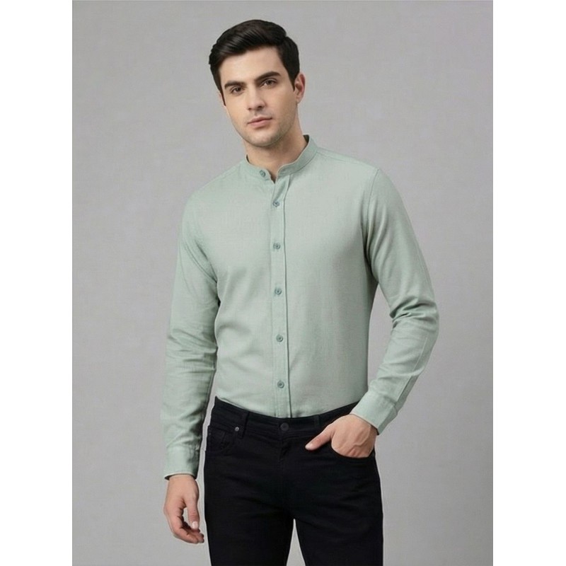 Life Style Butiken Ανδρικό Μακρυμάνικο πουκάμισο Μαο Slim LS125170 Μέντα Ανδρικά