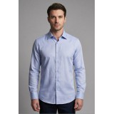 Life Style Butiken Ανδρικό Μακρυμάνικο πουκάμισο Slim Fit LS13620 Σιέλ 2