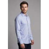Life Style Butiken Ανδρικό Μακρυμάνικο πουκάμισο Slim Fit LS13620 Σιέλ 3