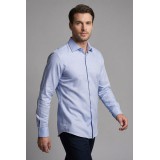 Life Style Butiken Ανδρικό Μακρυμάνικο πουκάμισο Slim Fit LS13620 Σιέλ 4
