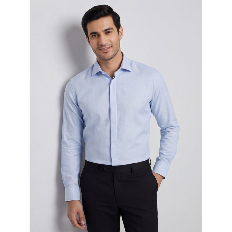 Life Style Butiken Ανδρικό Μακρυμάνικο πουκάμισο Slim LS124015 Σιέλ Ανδρικά
