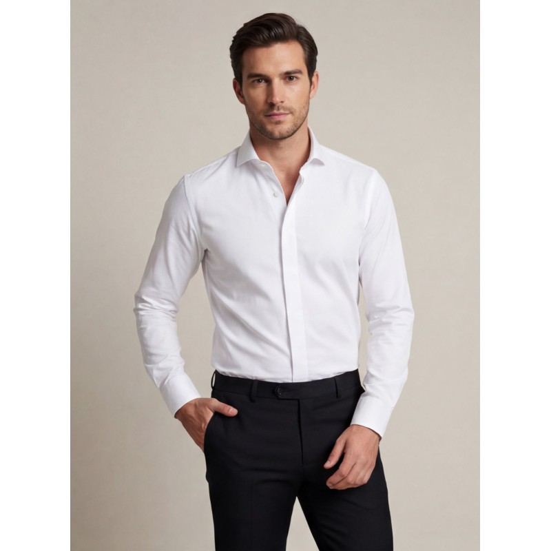 Life Style Butiken Ανδρικό Μακρυμάνικο πουκάμισο Slim LS124014 Λευκό Ανδρικά