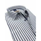 Life Style Butiken Ανδρικό Μακρυμάνικο πουκάμισο ριγέ Slim LS124036 Μπλε 7