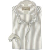 Life Style Butiken Ανδρικό Μακρυμάνικο πουκάμισο ριγέ Slim LS124036 Μπέζ 5