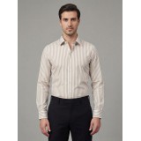 Life Style Butiken Ανδρικό Μακρυμάνικο πουκάμισο ριγέ Regular Fit LS124359 Μπεζ 1