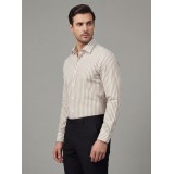 Life Style Butiken Ανδρικό Μακρυμάνικο πουκάμισο ριγέ Regular Fit LS124359 Μπεζ 2