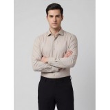 Life Style Butiken Ανδρικό Μακρυμάνικο πουκάμισο με Oxford ύφασμα ανάγλυφο Regular Fit LS126003 Μπεζ 4