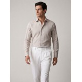 Life Style Butiken Ανδρικό Μακρυμάνικο πουκάμισο Slim Fit Ανάγλυφο υφασμα LS126008 Μπεζ 3