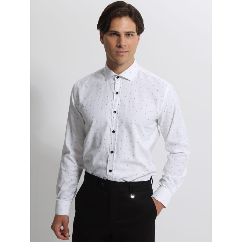 Life Style Butiken Ανδρικό Μακρυμάνικο πουκάμισο Slim LS1447528 Λευκό Ανδρικά