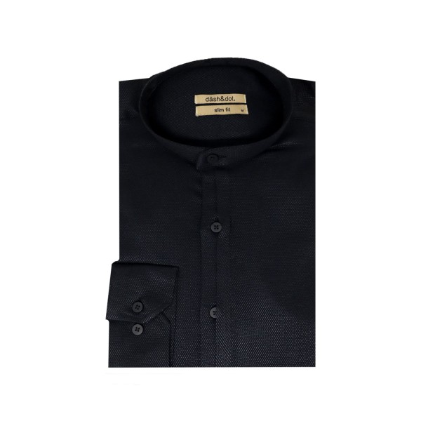 Life Style Butiken Ανδρικό Μακρυμάνικο πουκάμισο Μαο Slim LS124669 Black