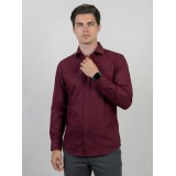 Life Style Butiken Ανδρικό Μακρυμάνικο πουκάμισο Slim LS123073 Μπορντό 2