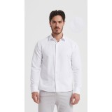 Life Style Butiken Ανδρικό μακρυμάνικο πουκάμισο Oxfort LS126205 Λευκό 1