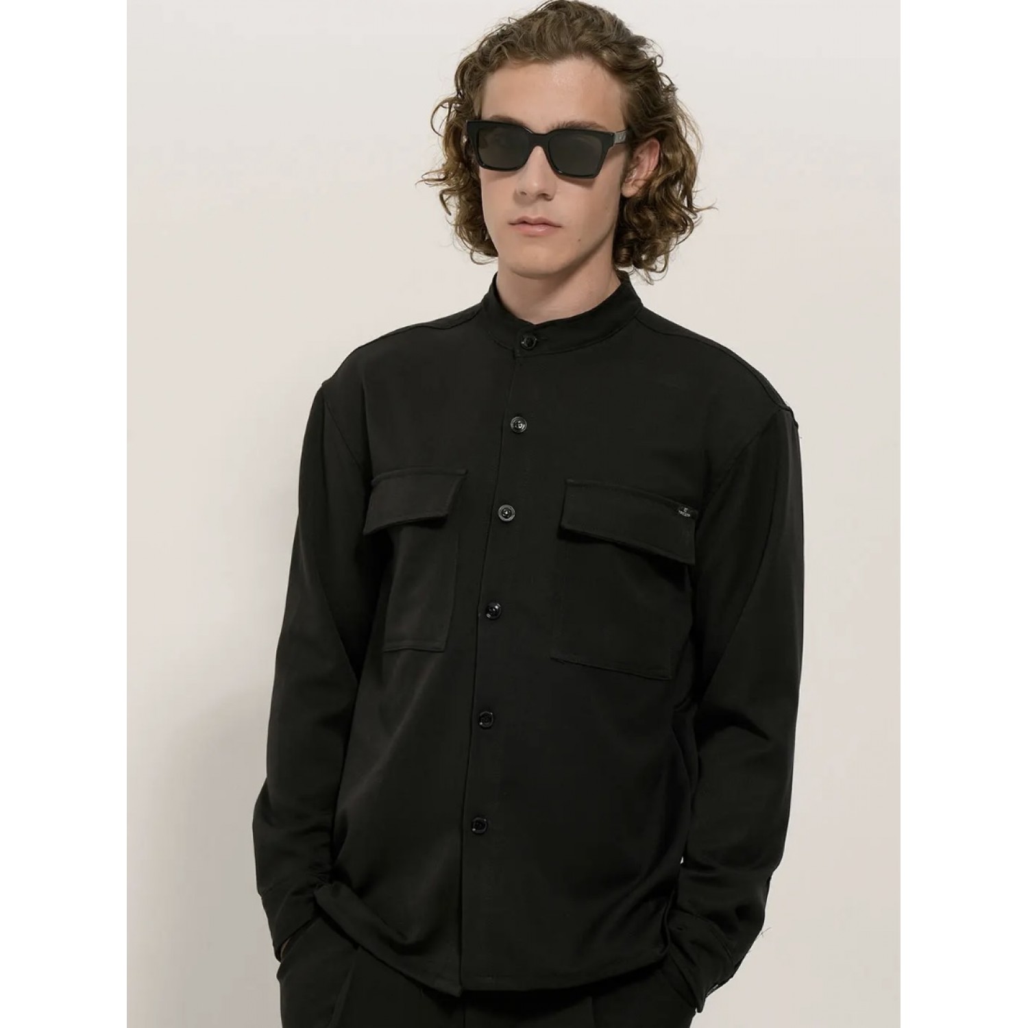 Life Style Butiken Ανδρικό Μακρυμάνικο Πουκάμισο Over LS12184 Black