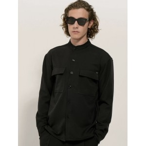 Life Style Butiken Ανδρικό Μακρυμάνικο Πουκάμισο Over LS12184 Black