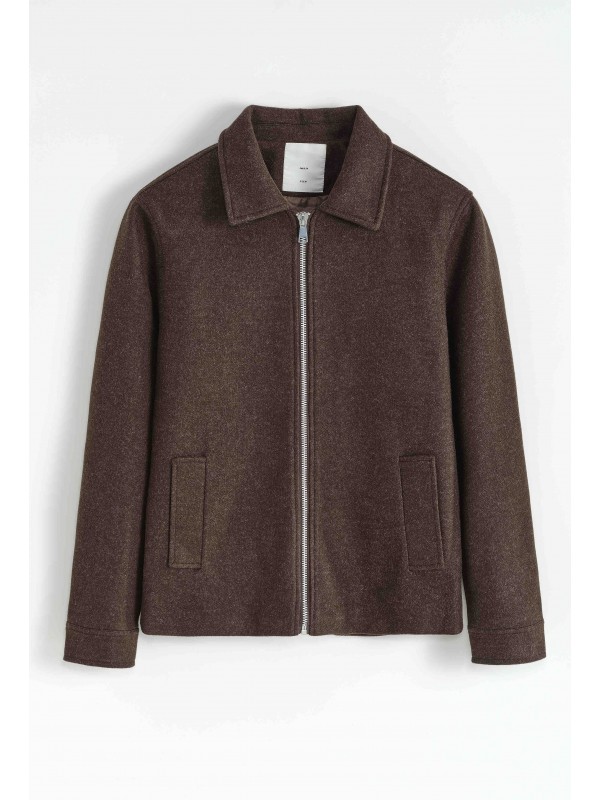 Life Style Butiken Ανδρικό Jacket τύπου Wool LS1310229 Καφέ