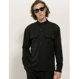 Life Style Butiken Ανδρικό Μακρυμάνικο Πουκάμισο Over LS12184 Black 1