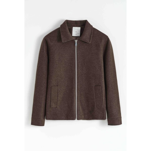 Life Style Butiken Ανδρικό Jacket τύπου Wool LS1310229 Καφέ