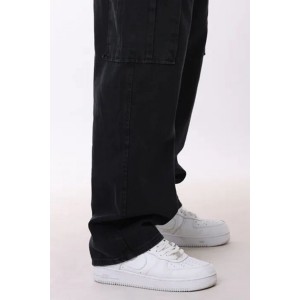 Life Style Butiken 16845 BLACK Ανδρικό Jean Παντελόνι Baggy Με Πλαϊνές Τσέπες