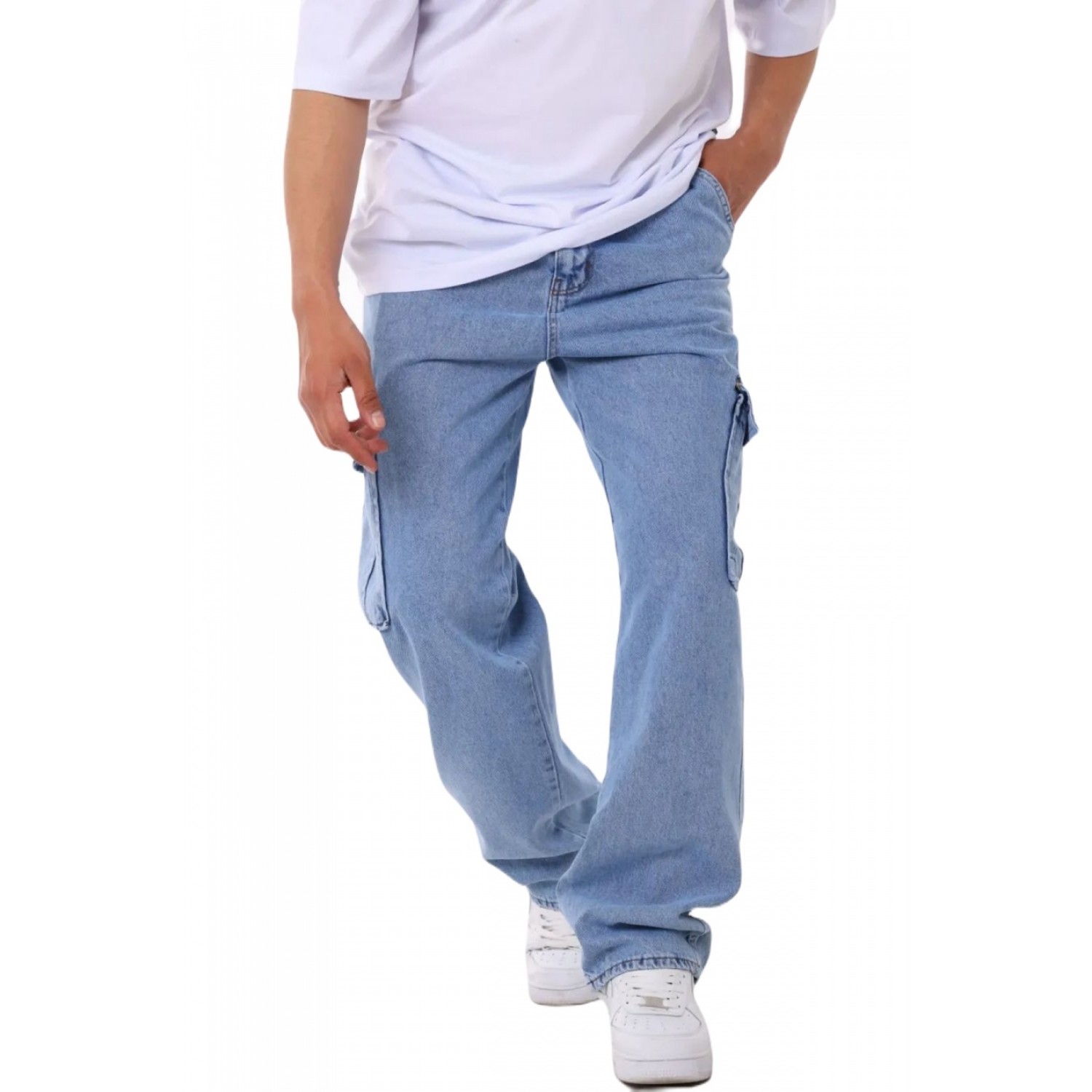 Life Style Butiken 17539 Light Blue Ανδρικό Jean Παντελόνι Με Πλαϊνές Τσέπες