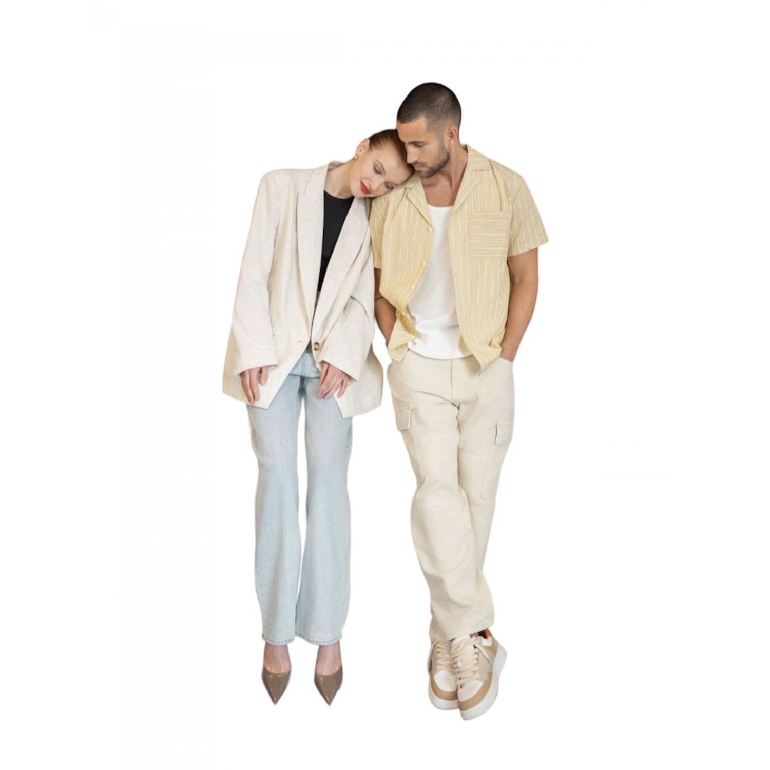 FRILIVIN VJ455-5 BEIGE Ανδρικό Jean Παντελόνι Cargo Με Πλαϊνές Τσέπες 