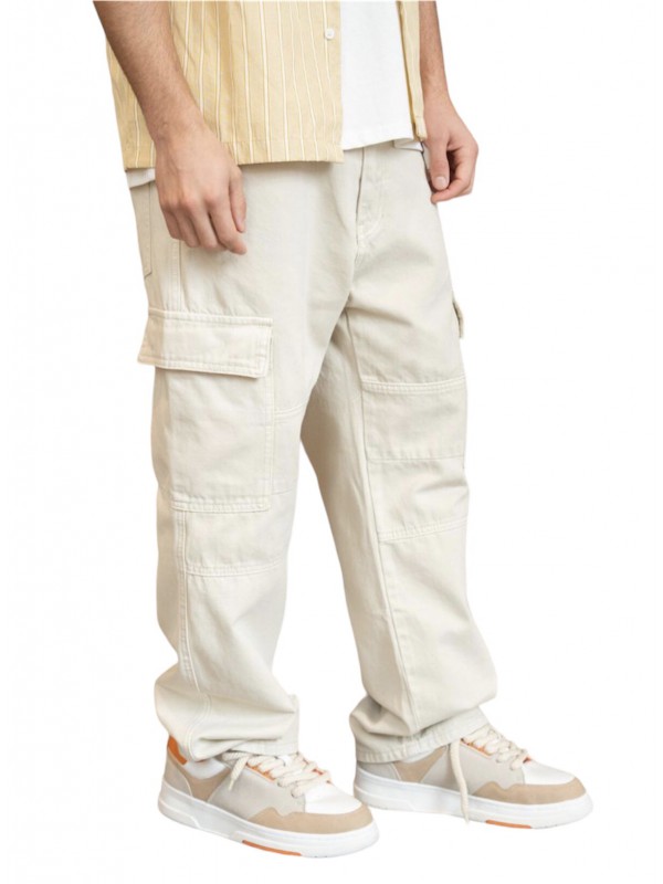 FRILIVIN VJ455-5 BEIGE Ανδρικό Jean Παντελόνι Cargo Με Πλαϊνές Τσέπες 