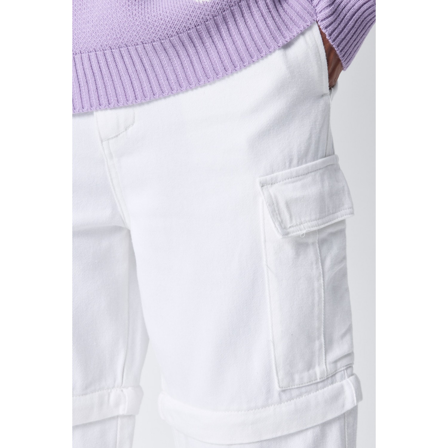 Life Style Butiken Ανδρικό Jean Παντελόνι Baggy Με Πλαϊνές Τσέπες LS1459 White