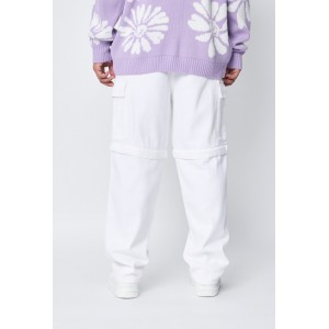 Life Style Butiken Ανδρικό Jean Παντελόνι Baggy Με Πλαϊνές Τσέπες LS1459 White