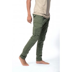 Life Style Butiken 390 Χακί Ανδρικό Cargo Παντελόνι Με Πλαϊνές Τσέπες