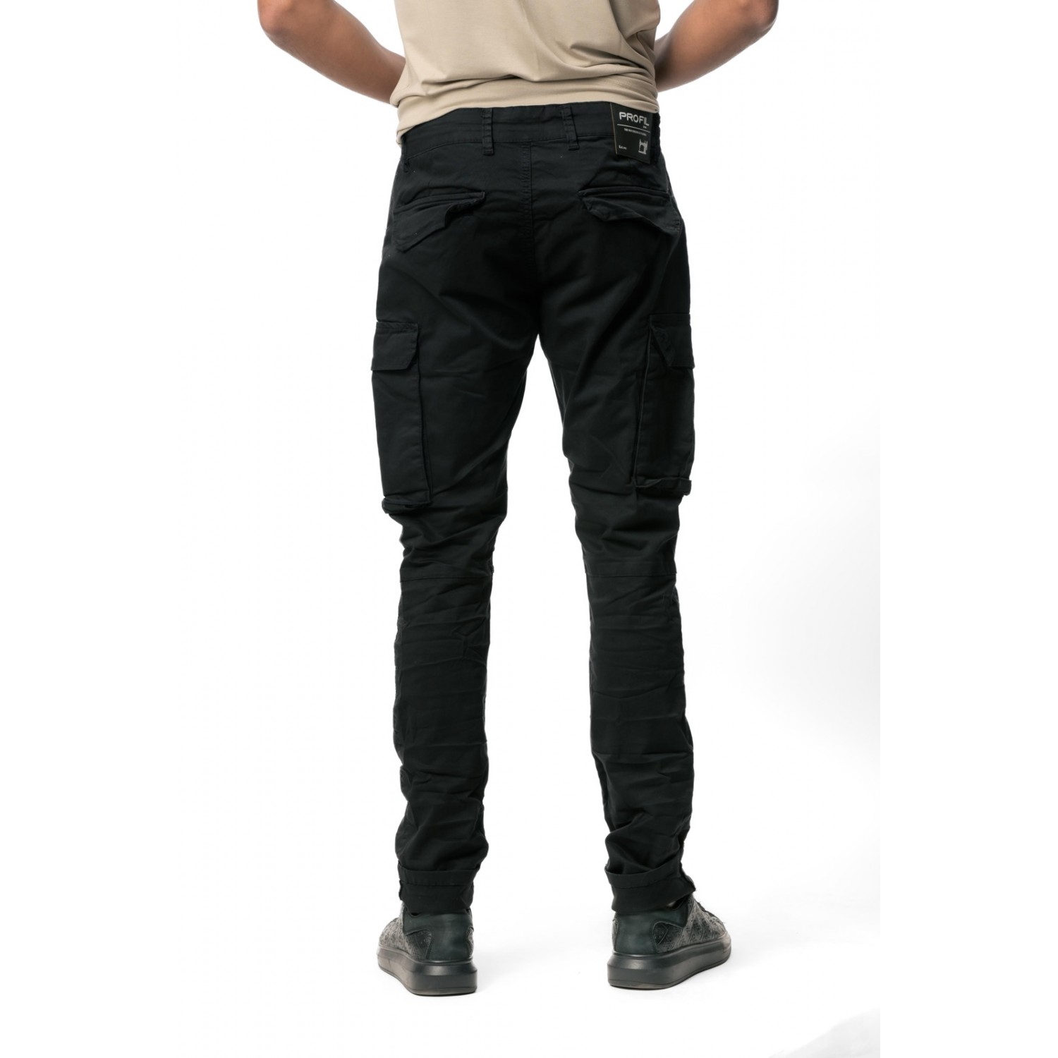 Life Style Butiken 390 Μαύρο Ανδρικό Cargo Παντελόνι Με Πλαϊνές Τσέπες