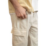 FRILIVIN VJ455-5 BEIGE Ανδρικό Jean Παντελόνι Cargo Με Πλαϊνές Τσέπες 4