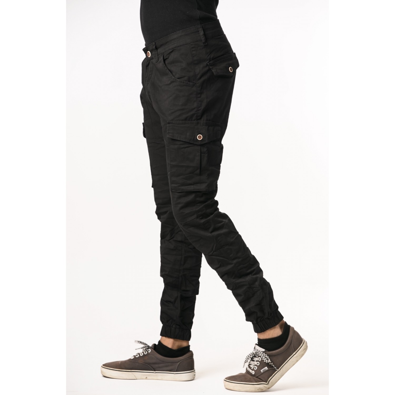 Life Style Butiken Ανδρικό Cargo παντελόνι LS1380 Black Κανονική Εφαρμογή