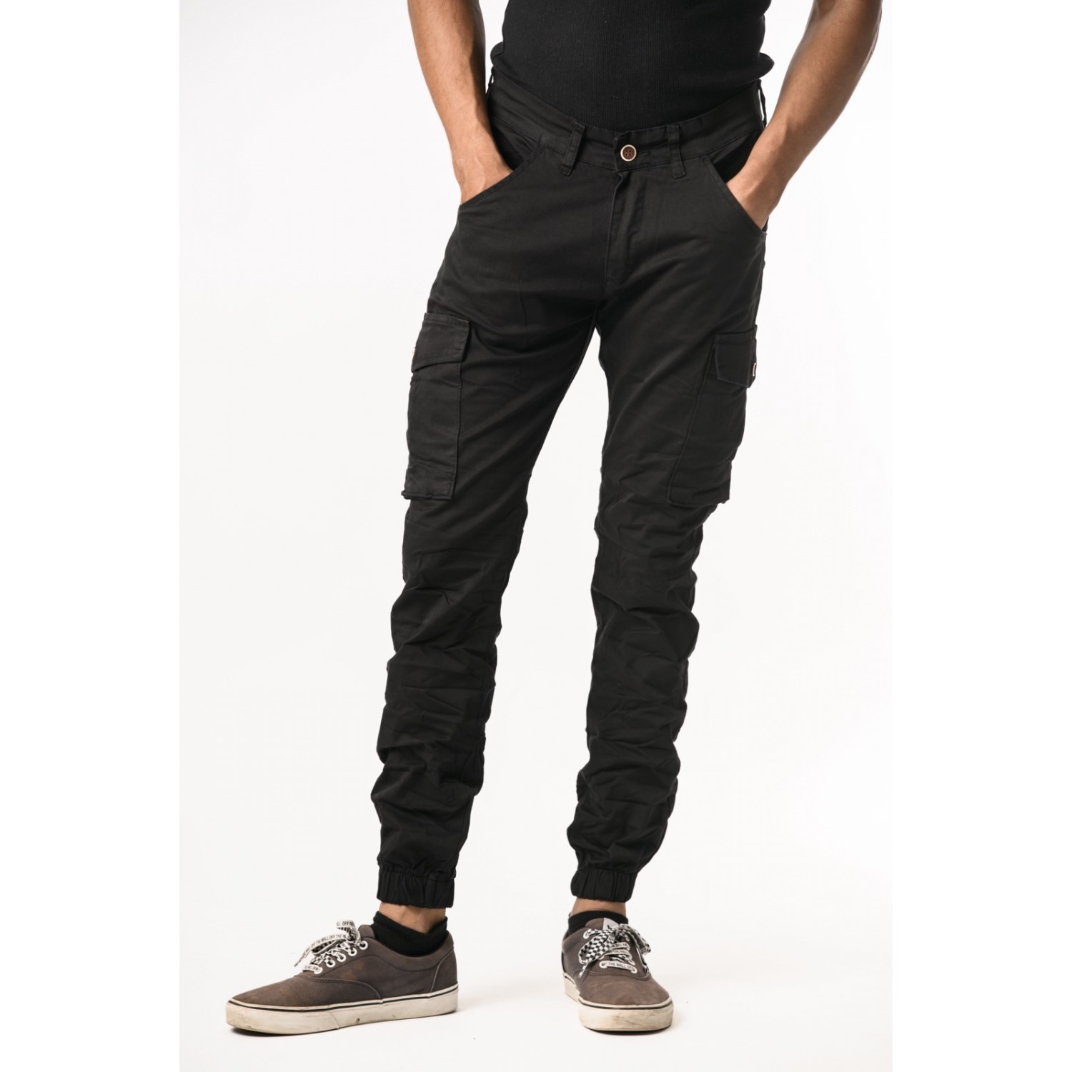 Life Style Butiken Ανδρικό Cargo παντελόνι LS1380 Black Κανονική Εφαρμογή
