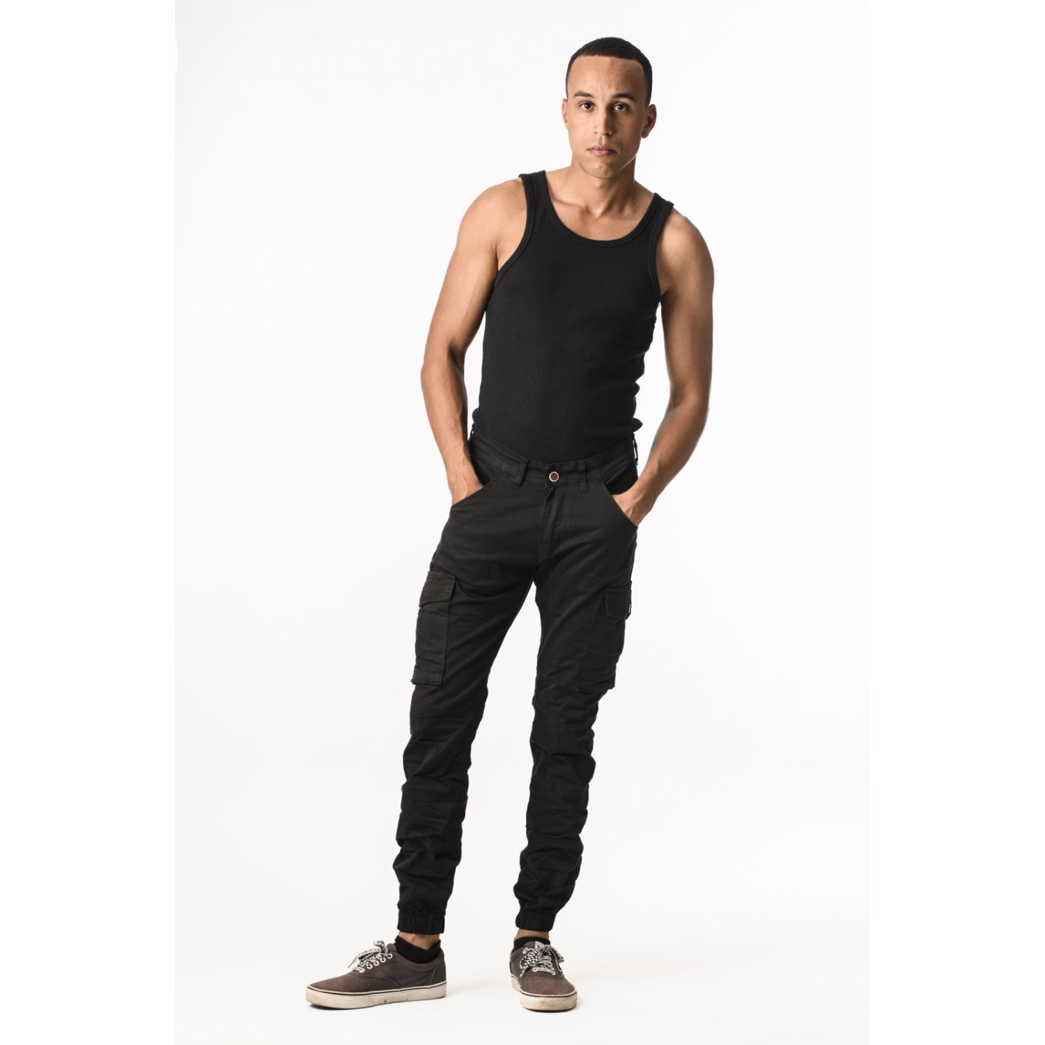 Life Style Butiken Ανδρικό Cargo παντελόνι LS1380 Black Κανονική Εφαρμογή