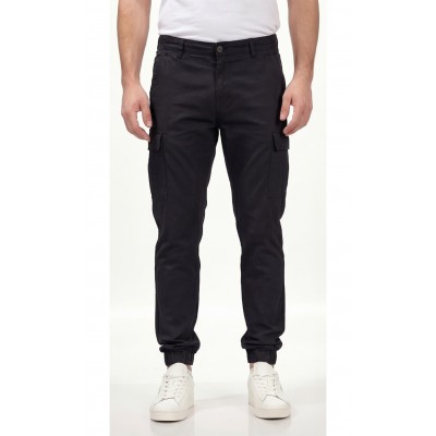 Life Style Butiken Ανδρικό Cargo παντελόνι χωρίς λάστιχο στον αστράγαλο LS1126.MW716.177.100 Black