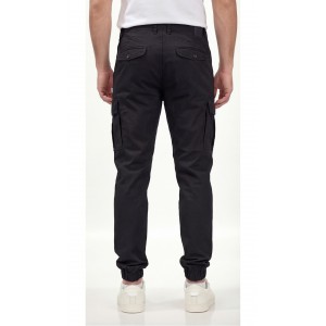 Life Style Butiken Ανδρικό Cargo παντελόνι χωρίς λάστιχο στον αστράγαλο LS1126.MW716.177.100 Black