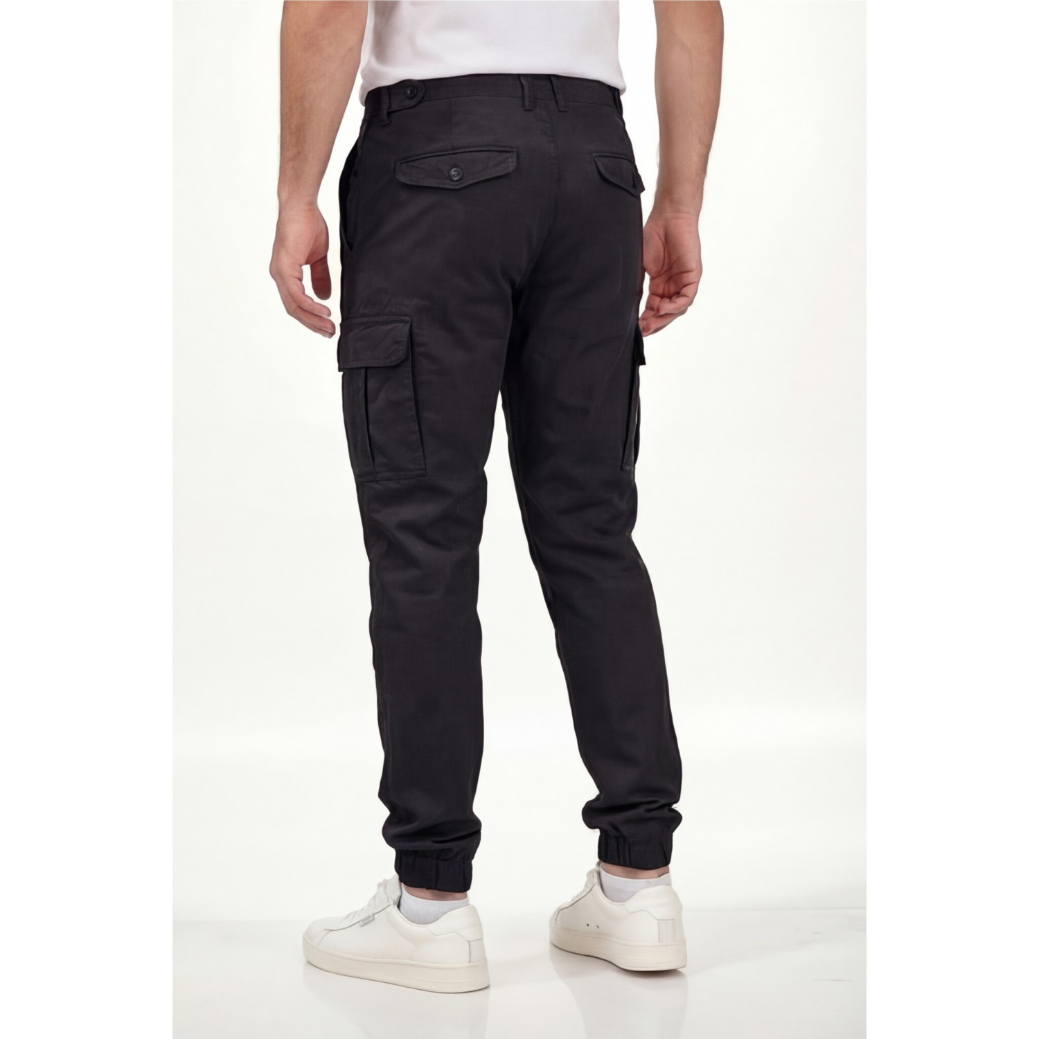 Life Style Butiken Ανδρικό Cargo παντελόνι χωρίς λάστιχο στον αστράγαλο LS1126.MW716.177.100 Black