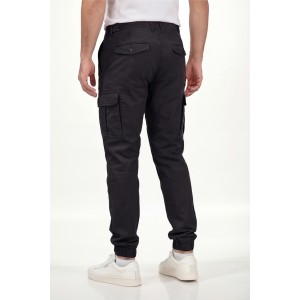 Life Style Butiken Ανδρικό Cargo παντελόνι χωρίς λάστιχο στον αστράγαλο LS1126.MW716.177.100 Black