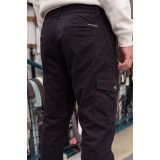 Life Style Butiken Ανδρικό Cargo Jogger παντελόνι με λάστιχο στον αστράγαλο και στη μέση LS11370 Black 6