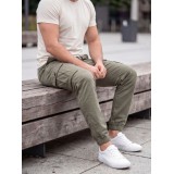 Life Style Butiken Ανδρικό Cargo παντελόνι με λάστιχο στον αστράγαλο LS1370 Χακί 3