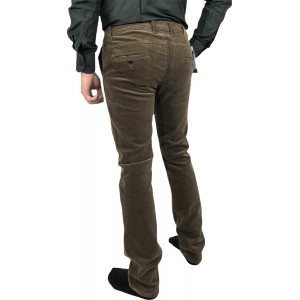 Ανδρικο παντελονι κοτλέ με ελαστικό ύφασμα και λοξή τσέπη τσινος TRAFFIC 9055 ΚΑΦΕ