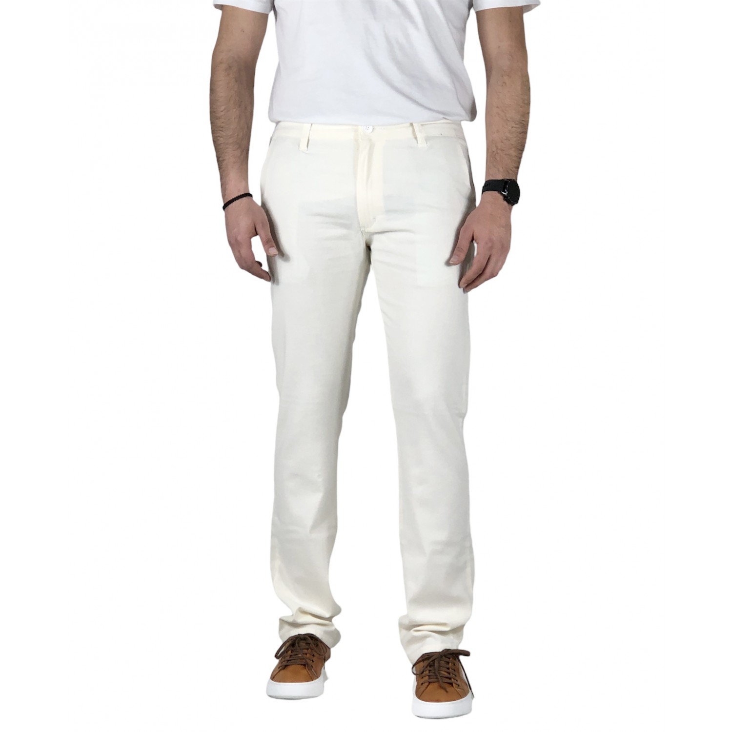 Ανδρικό Τσίνος παντελόνι TRAFFIC L-6030 ECRU