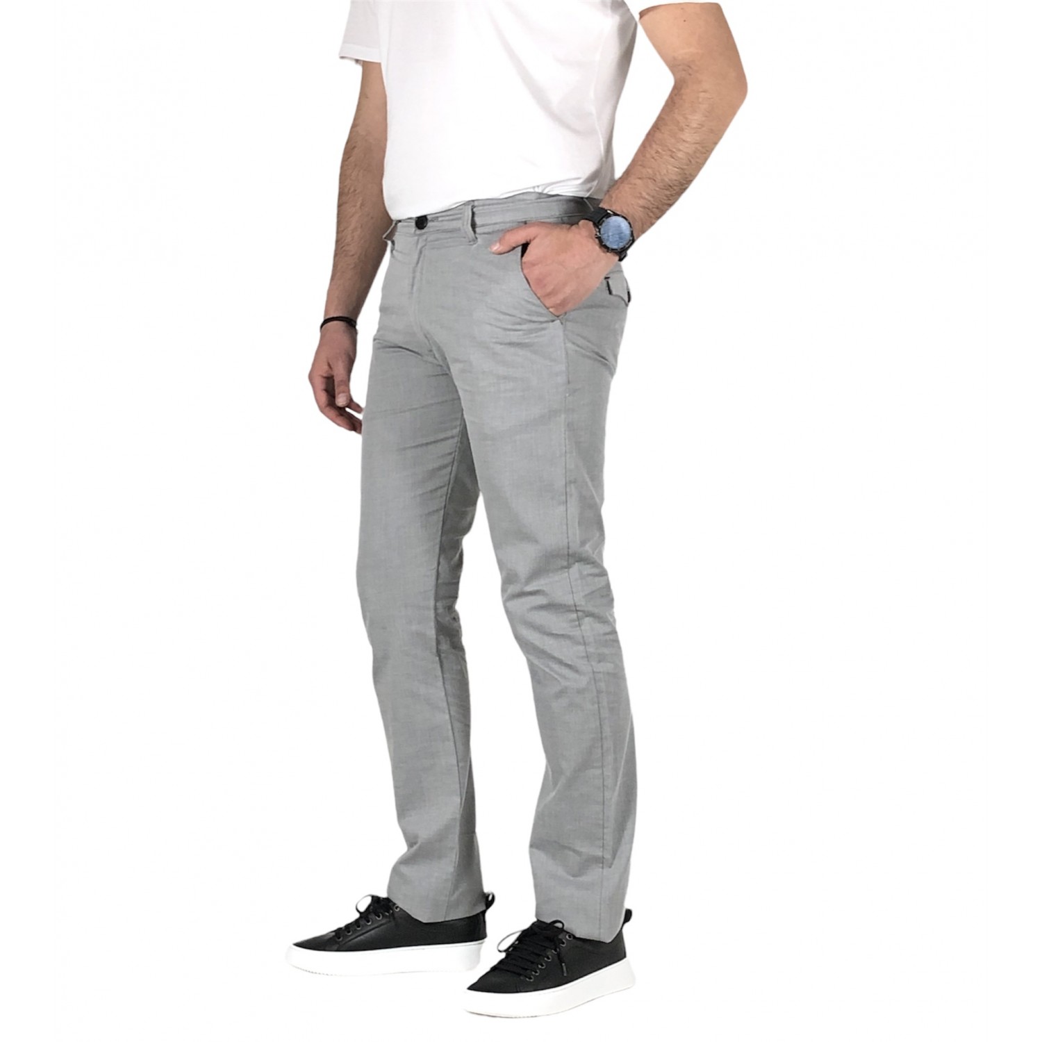 Life Style Butiken Ανδρικό Τσίνος παντελόνι FH17040 ΓΚΡΙ