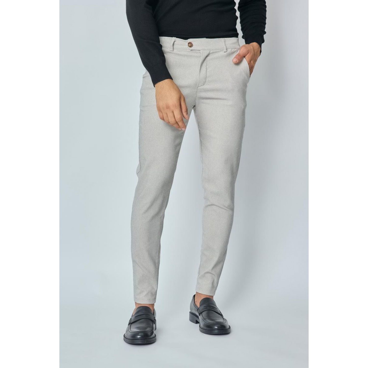 Life Style Butiken LS10290 Γκρι Ανδρικό Τσίνος Παντελόνι Slim Γραμμή