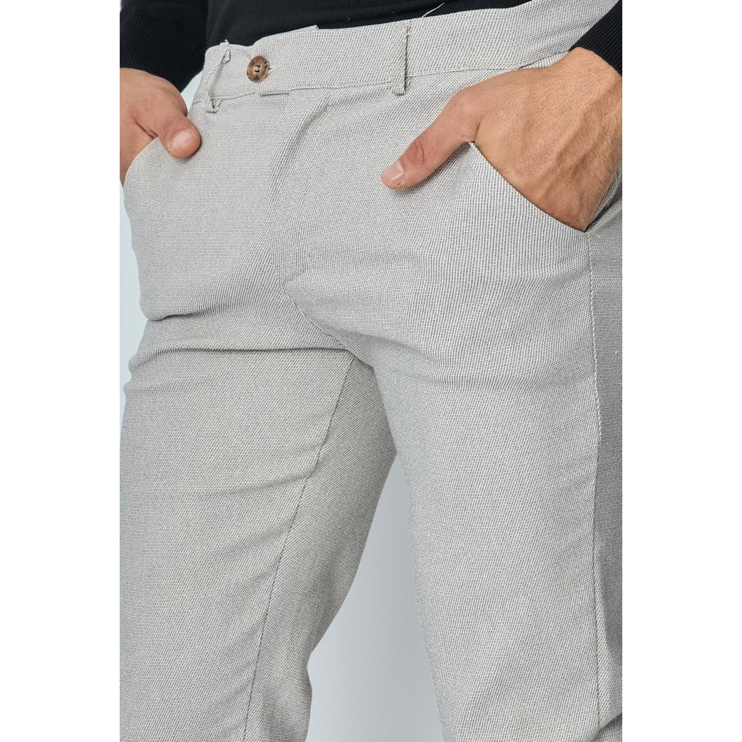 Life Style Butiken LS10290 Γκρι Ανδρικό Τσίνος Παντελόνι Slim Γραμμή