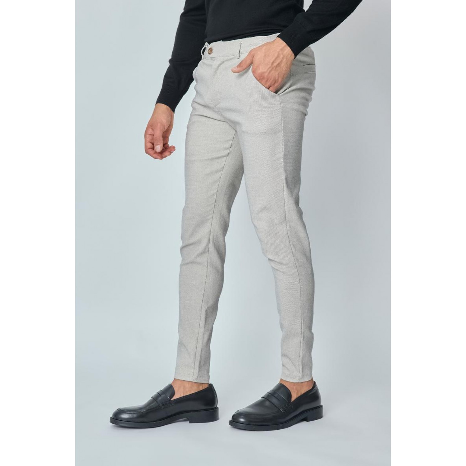 Life Style Butiken LS10290 Γκρι Ανδρικό Τσίνος Παντελόνι Slim Γραμμή