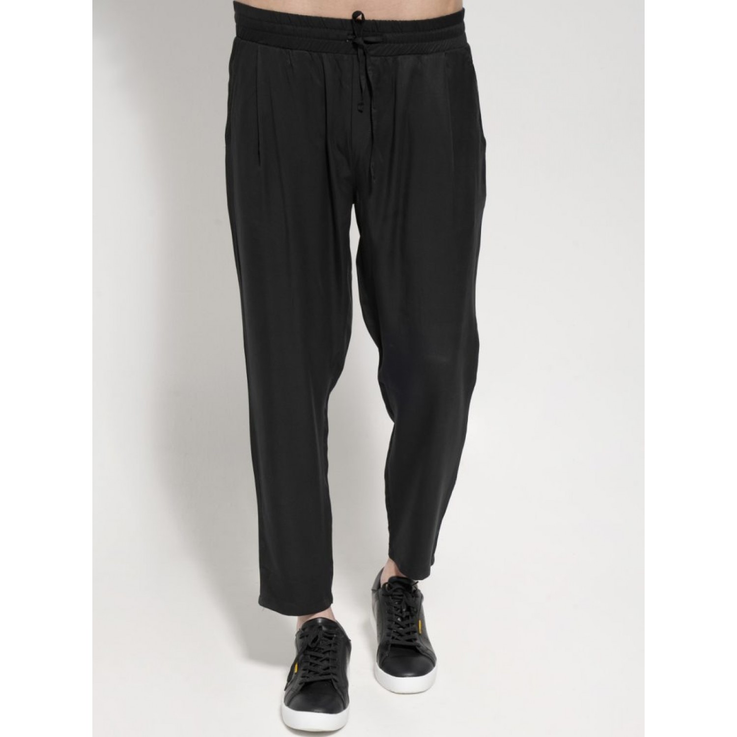 Life Style Butiken LS4182 Μαύρο Ανδρικό Παντελόνι Με Λάστιχο Στην Μέση Άνετη Εφαρμογή